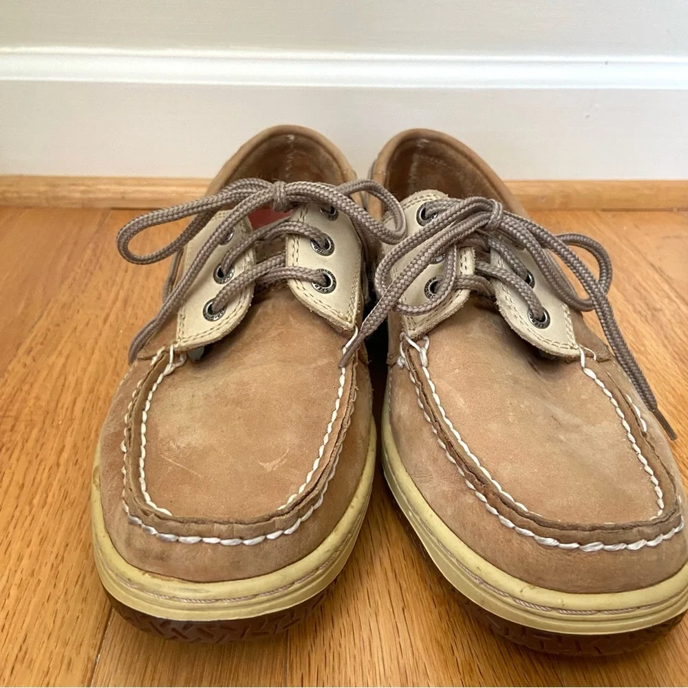 Sperry Top-Sider Billfish 3-Eye Tan Beige Boat Shoes Men's 8.5 W Preppy 0799023